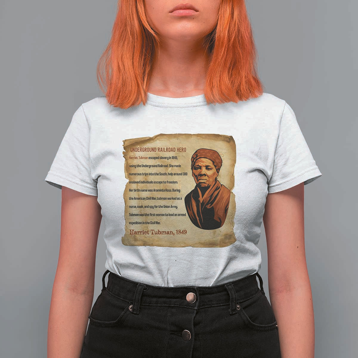 Harriet Tubman T Shirt For Women Black American Hero Underground Railroad - Wonder Print Shop