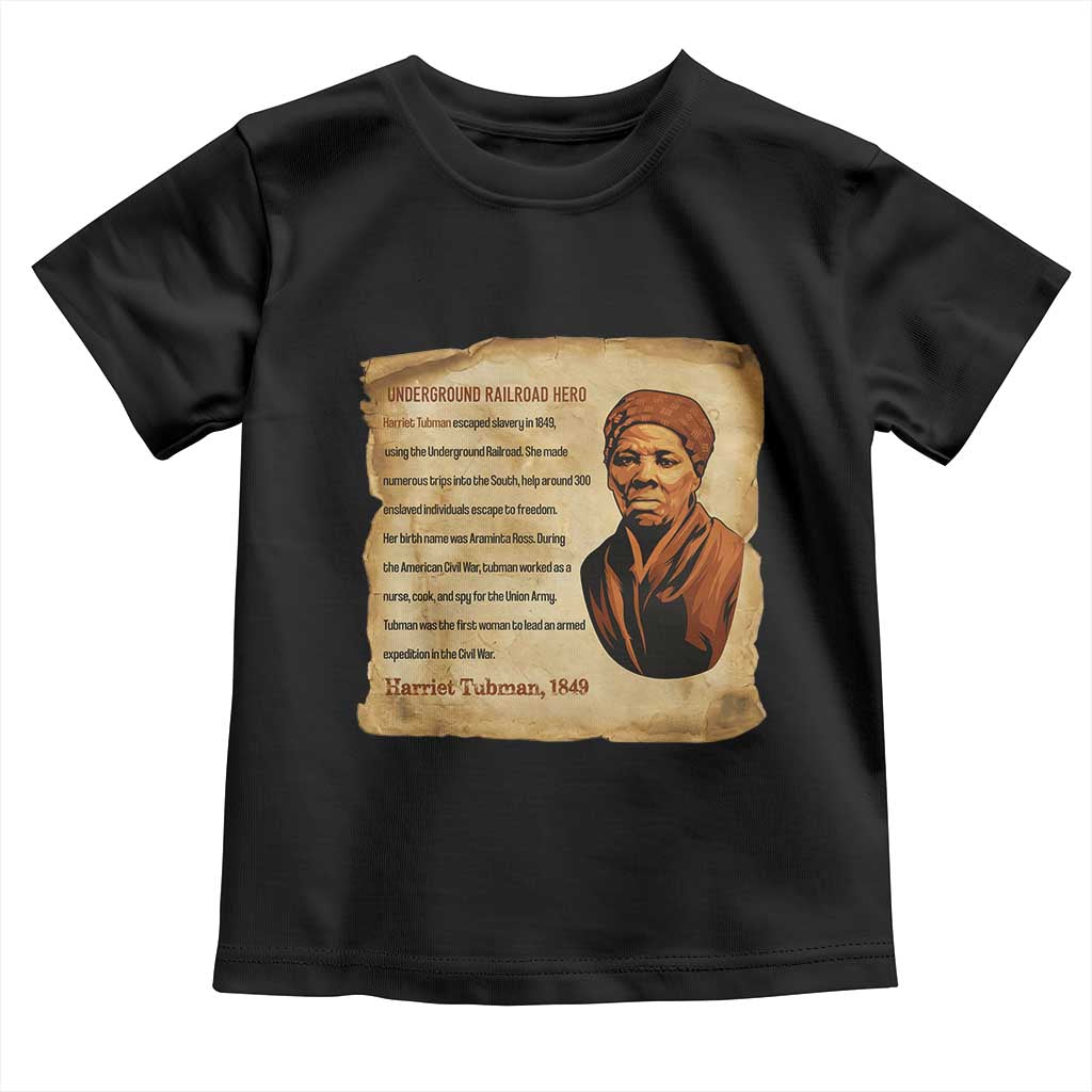 Harriet Tubman Toddler T Shirt Black American Hero Underground Railroad - Wonder Print Shop