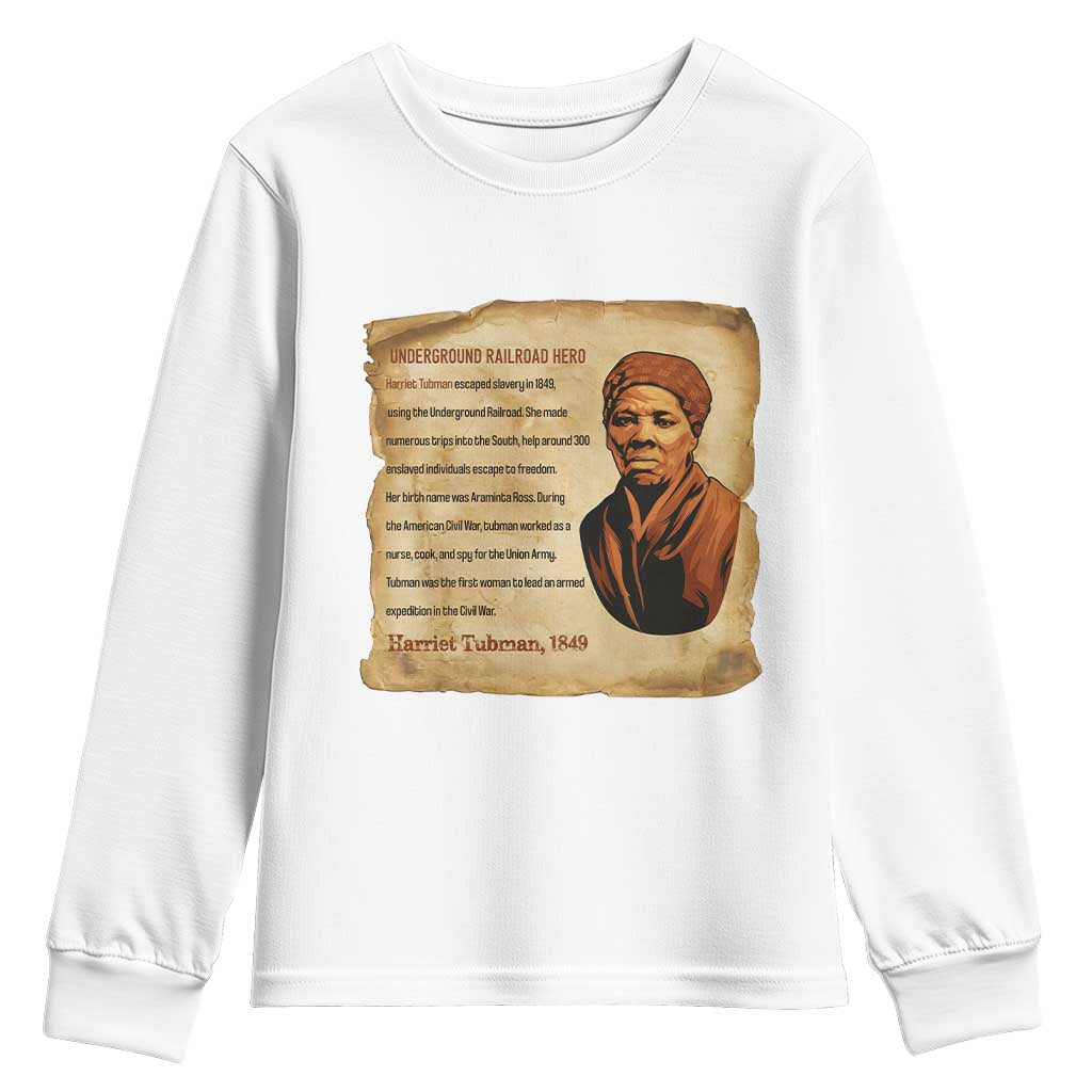 Harriet Tubman Youth Sweatshirt Black American Hero Underground Railroad - Wonder Print Shop