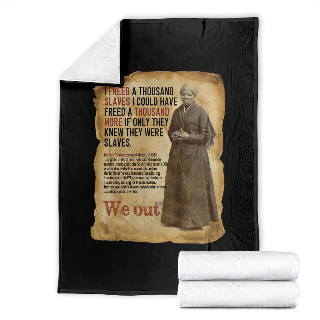Harriet Tubman We Out Throw Blanket Vintage Black History Gift - Wonder Print Shop