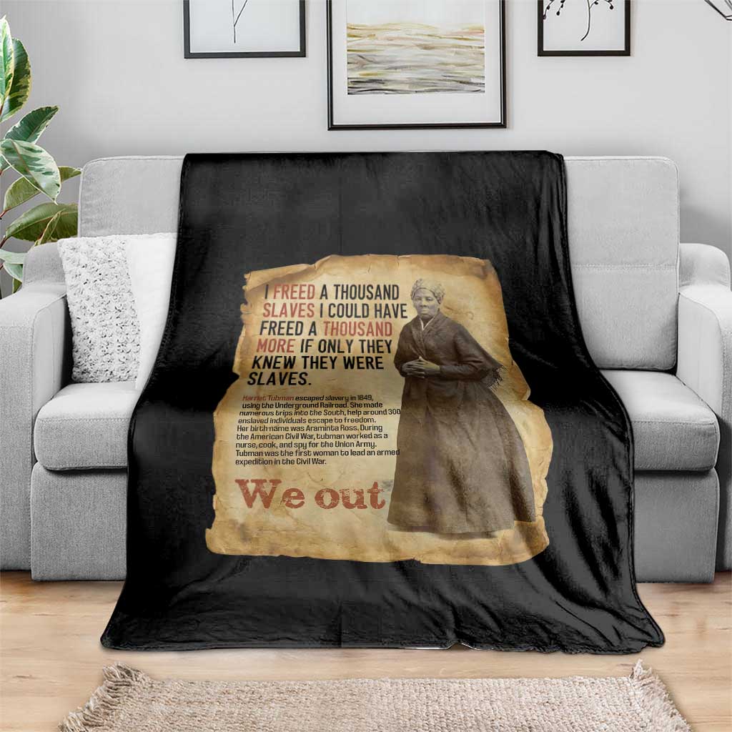 Harriet Tubman We Out Throw Blanket Vintage Black History Gift - Wonder Print Shop