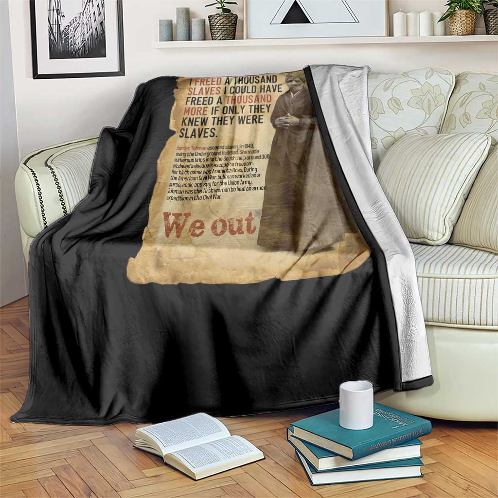 Harriet Tubman We Out Throw Blanket Vintage Black History Gift - Wonder Print Shop