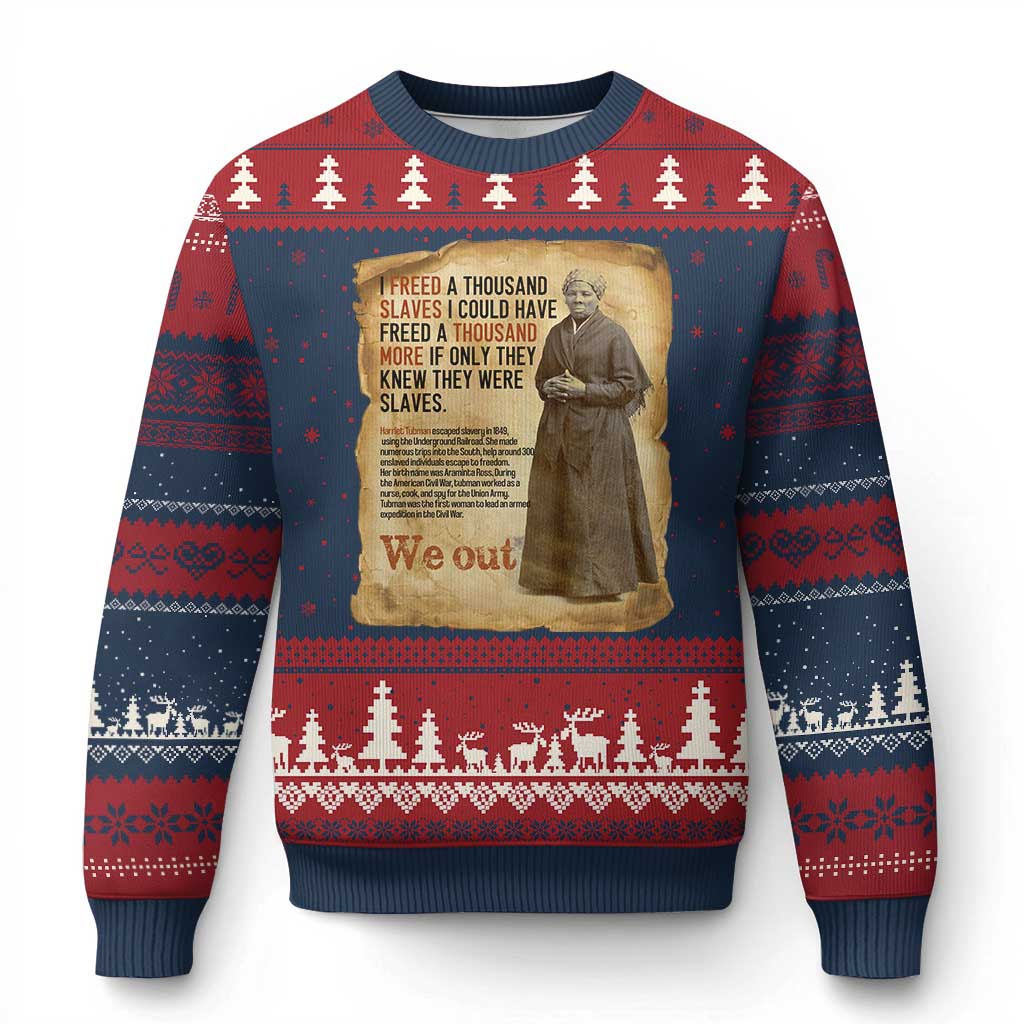 Harriet Tubman We Out Ugly Christmas Sweater Vintage Black History Gift - Wonder Print Shop