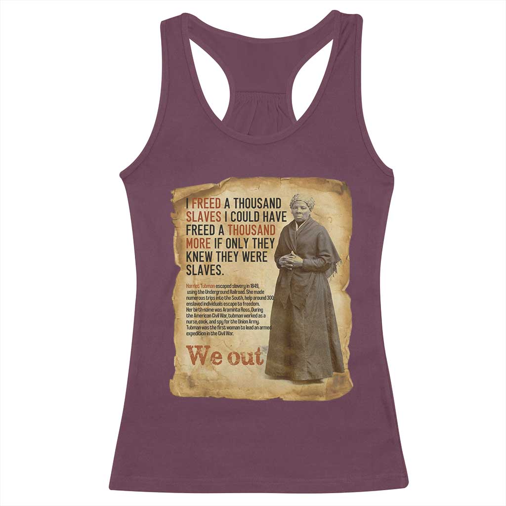 Harriet Tubman We Out Racerback Tank Top Vintage Black History Gift - Wonder Print Shop