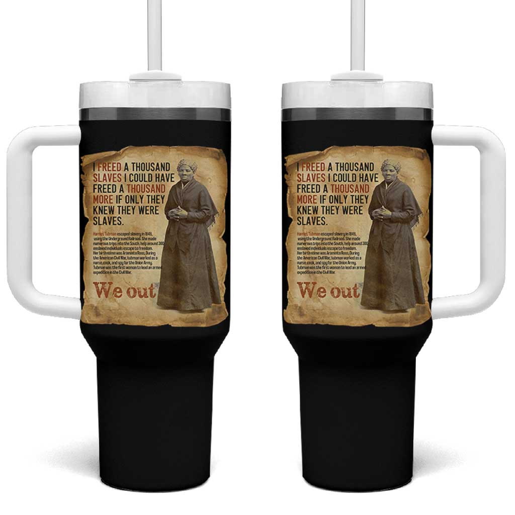 Harriet Tubman We Out Tumbler With Handle Vintage Black History Gift - Wonder Print Shop