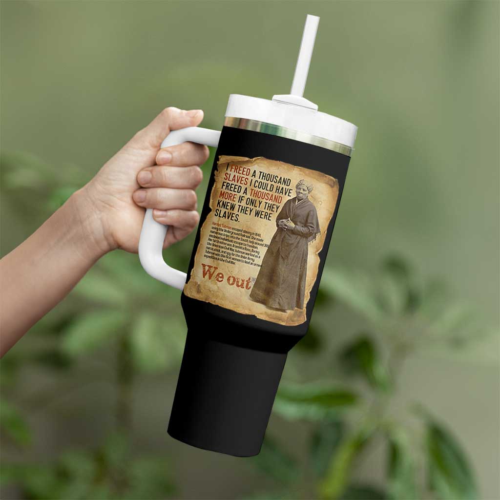 Harriet Tubman We Out Tumbler With Handle Vintage Black History Gift - Wonder Print Shop