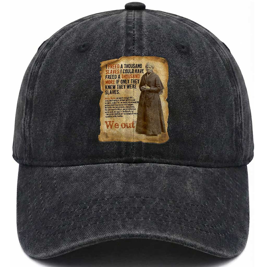 Harriet Tubman We Out Washed Cotton Baseball Cap Vintage Black History Gift