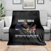 Harriet Tubman Patriotic Throw Blanket Female Empowerment History Gift