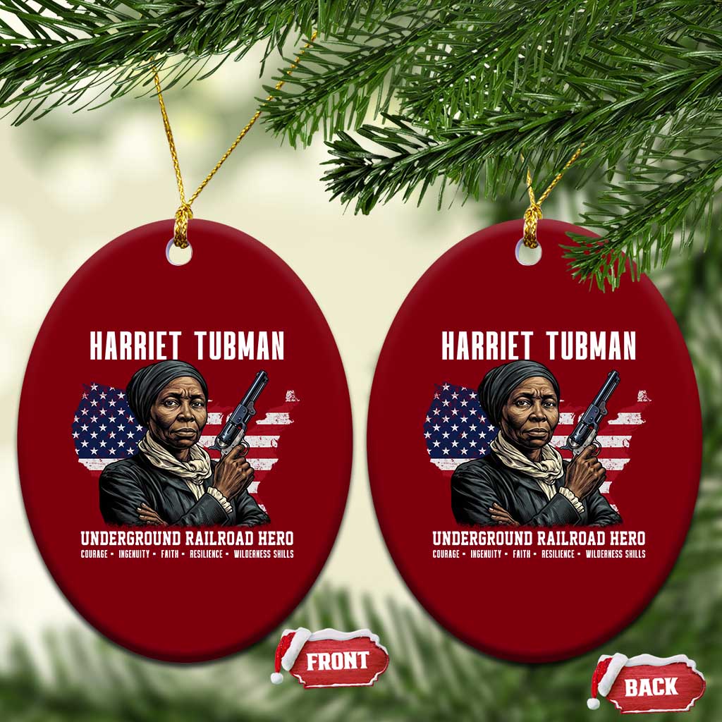 Harriet Tubman Patriotic Ceramic Ornament Female Empowerment History Gift