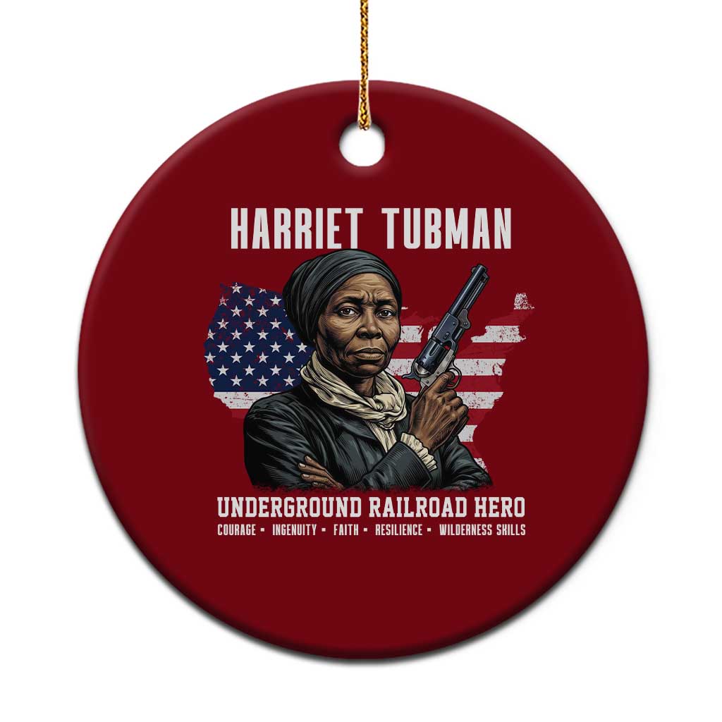 Harriet Tubman Patriotic Ceramic Ornament Female Empowerment History Gift