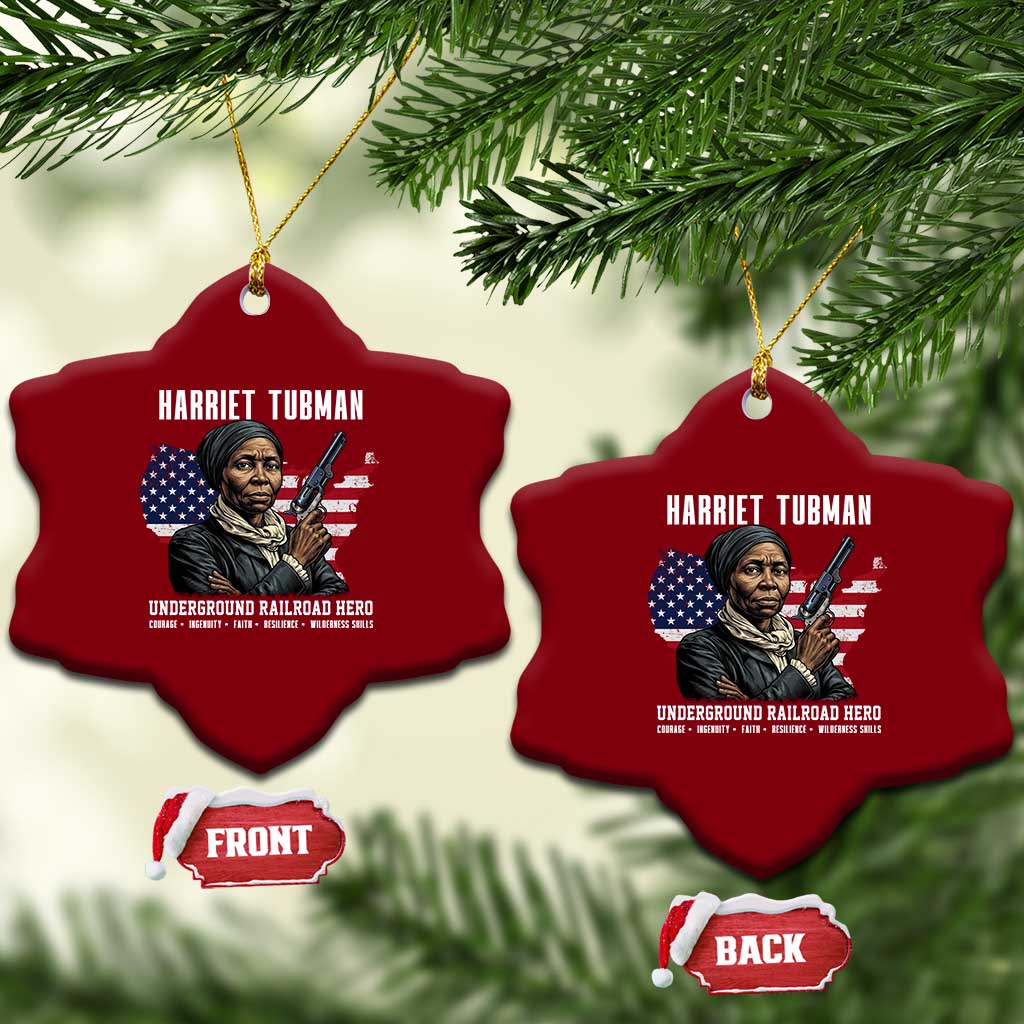 Harriet Tubman Patriotic Ceramic Ornament Female Empowerment History Gift