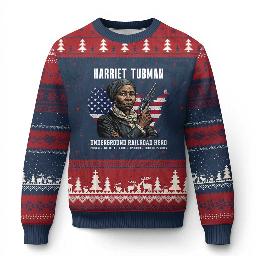 Harriet Tubman Patriotic Ugly Christmas Sweater Female Empowerment History Gift