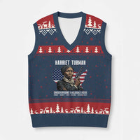 Harriet Tubman Patriotic V-Neck Knit Sweater Vest Female Empowerment History Gift