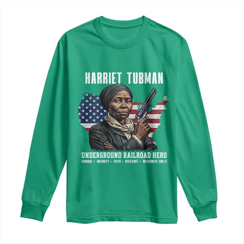 Harriet Tubman Patriotic Long Sleeve Shirt Female Empowerment History Gift