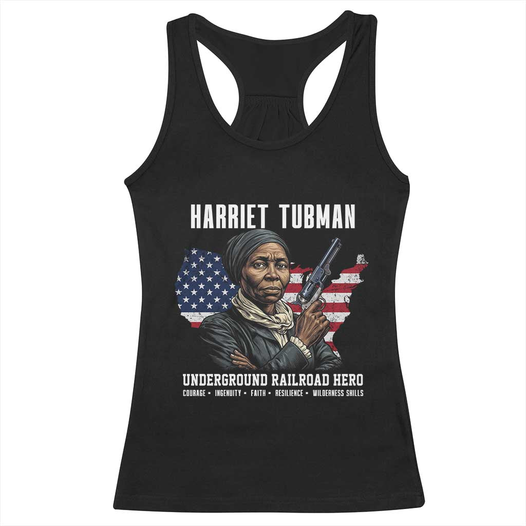 Harriet Tubman Patriotic Racerback Tank Top Female Empowerment History Gift