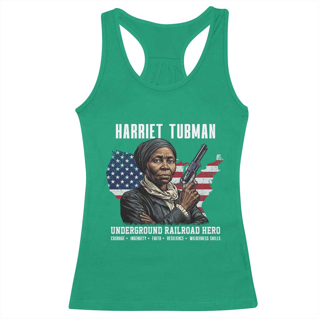 Harriet Tubman Patriotic Racerback Tank Top Female Empowerment History Gift