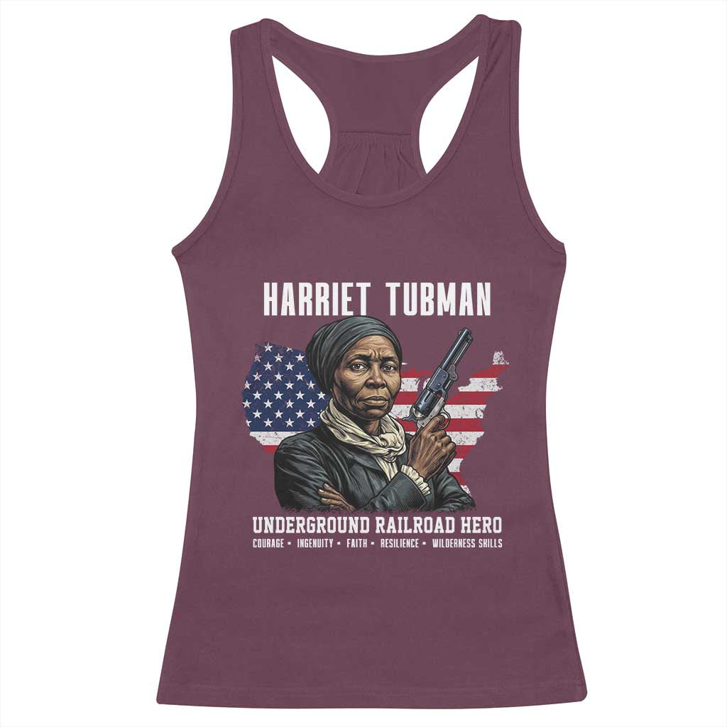 Harriet Tubman Patriotic Racerback Tank Top Female Empowerment History Gift