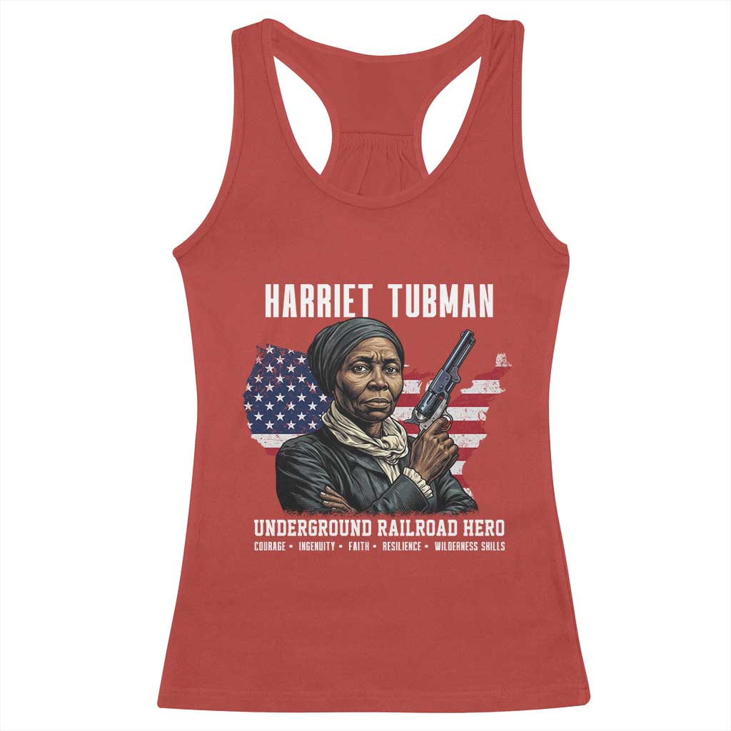 Harriet Tubman Patriotic Racerback Tank Top Female Empowerment History Gift