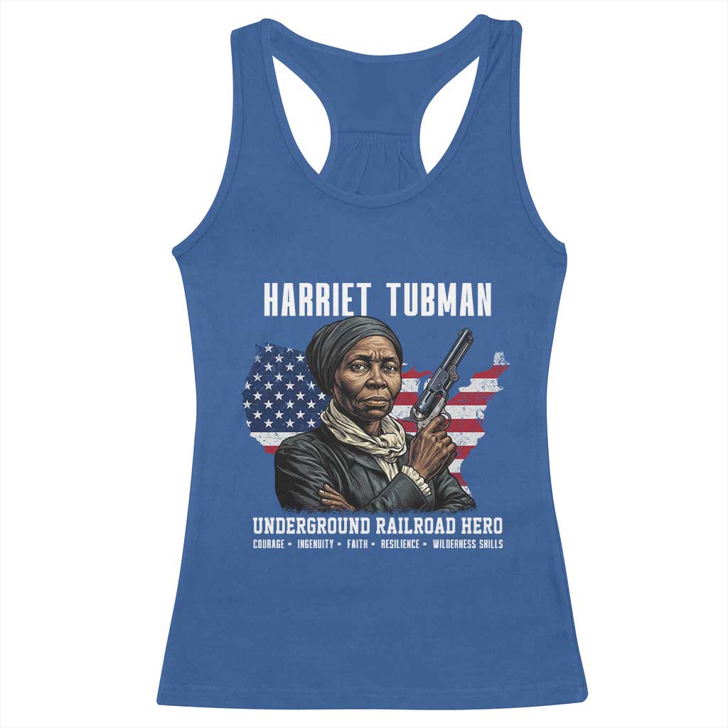 Harriet Tubman Patriotic Racerback Tank Top Female Empowerment History Gift