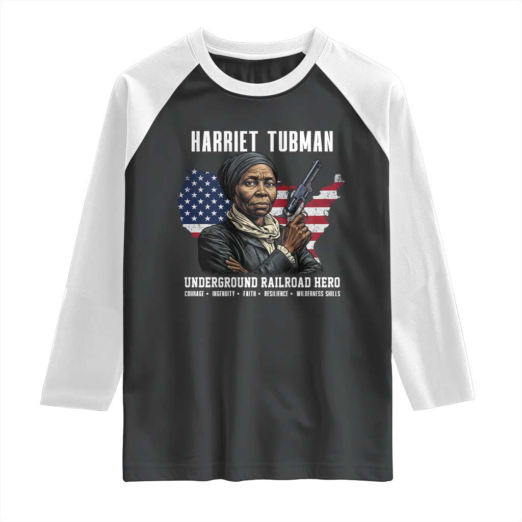 Harriet Tubman Patriotic Raglan Shirt Female Empowerment History Gift