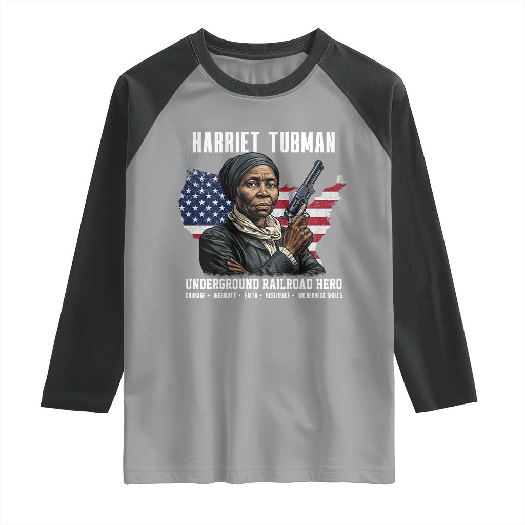 Harriet Tubman Patriotic Raglan Shirt Female Empowerment History Gift