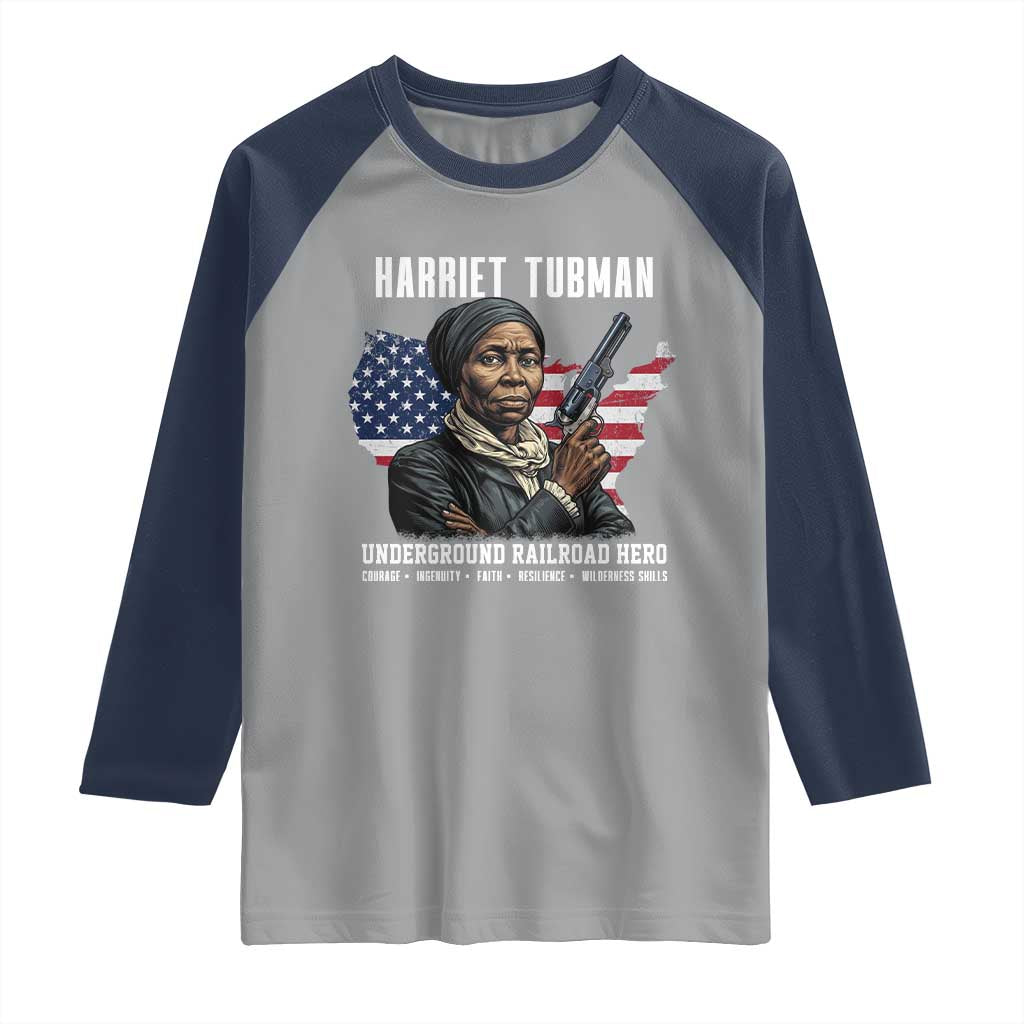 Harriet Tubman Patriotic Raglan Shirt Female Empowerment History Gift