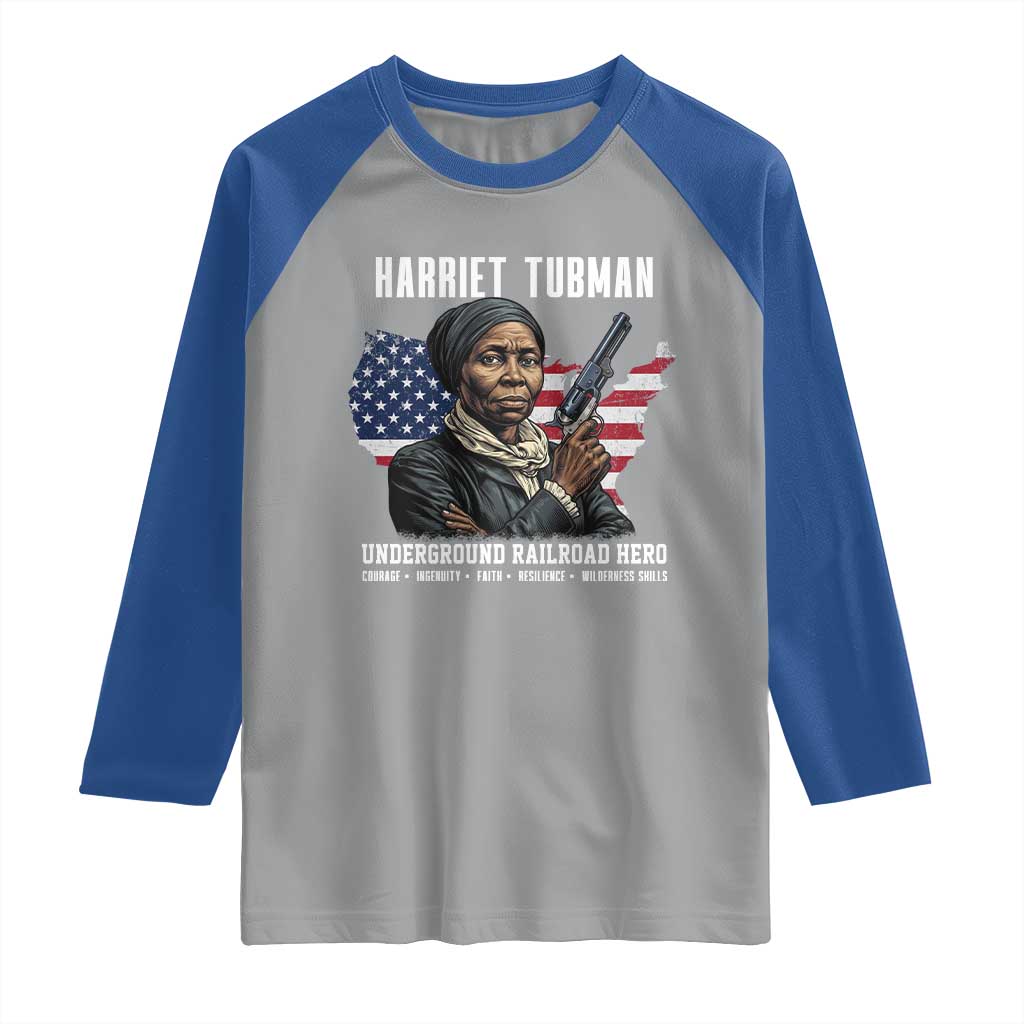Harriet Tubman Patriotic Raglan Shirt Female Empowerment History Gift