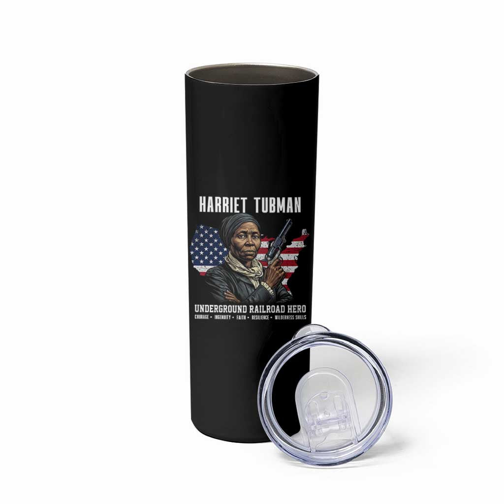 Harriet Tubman Patriotic Skinny Tumbler Female Empowerment History Gift