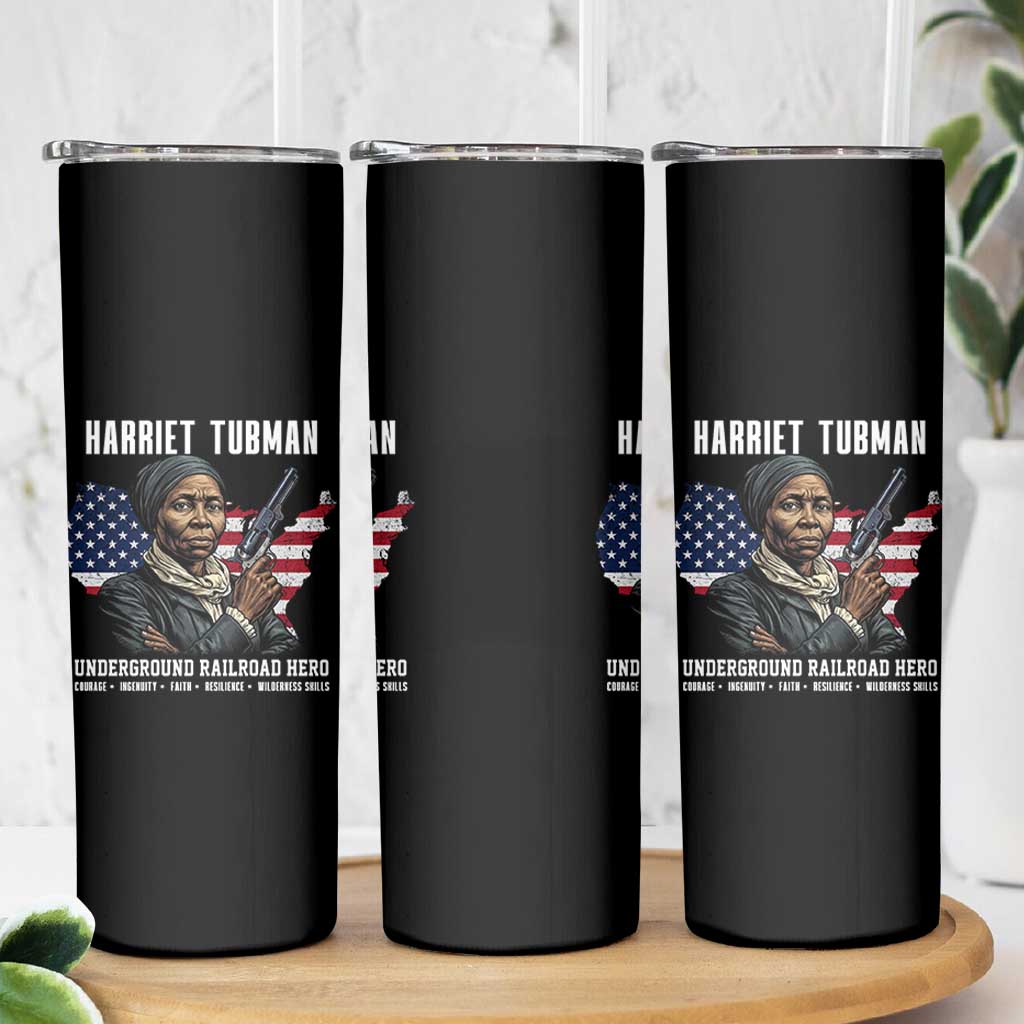 Harriet Tubman Patriotic Skinny Tumbler Female Empowerment History Gift