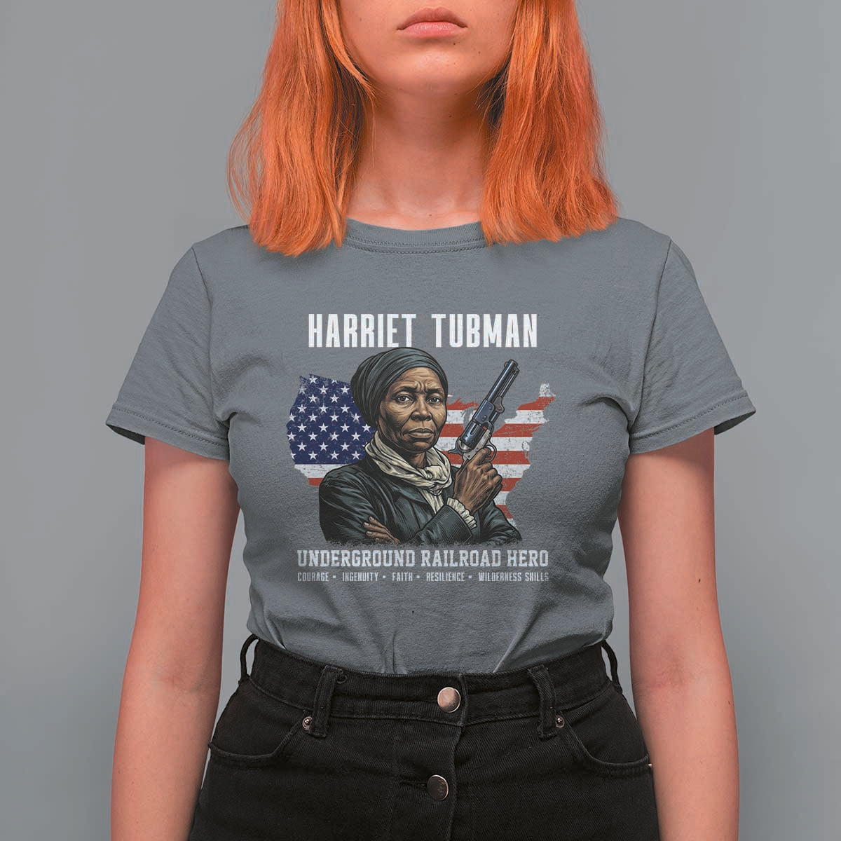 Harriet Tubman Patriotic T Shirt For Women Female Empowerment History Gift
