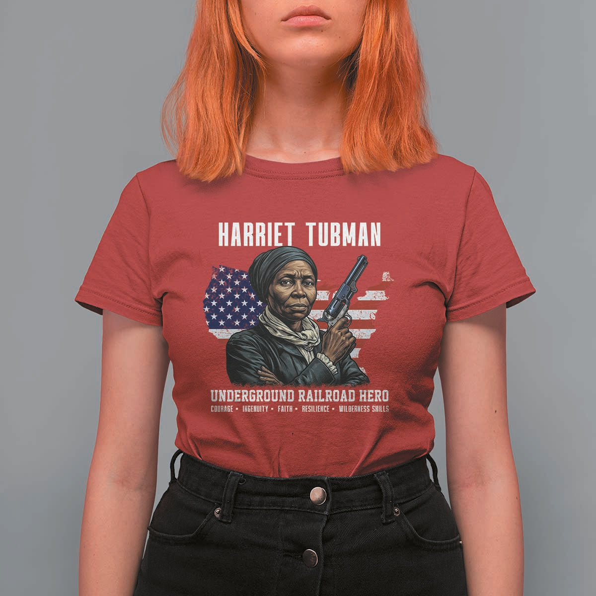 Harriet Tubman Patriotic T Shirt For Women Female Empowerment History Gift