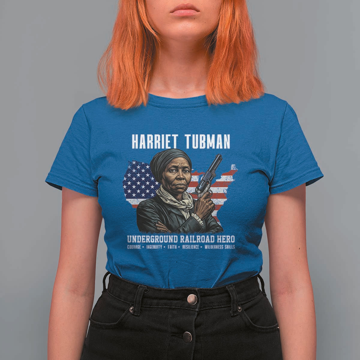 Harriet Tubman Patriotic T Shirt For Women Female Empowerment History Gift