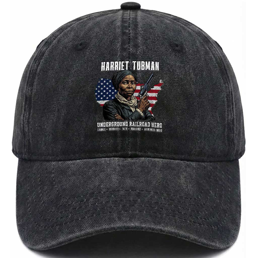 Harriet Tubman Patriotic Washed Cotton Baseball Cap Female Empowerment History Gift