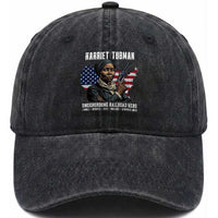 Harriet Tubman Patriotic Washed Cotton Baseball Cap Female Empowerment History Gift