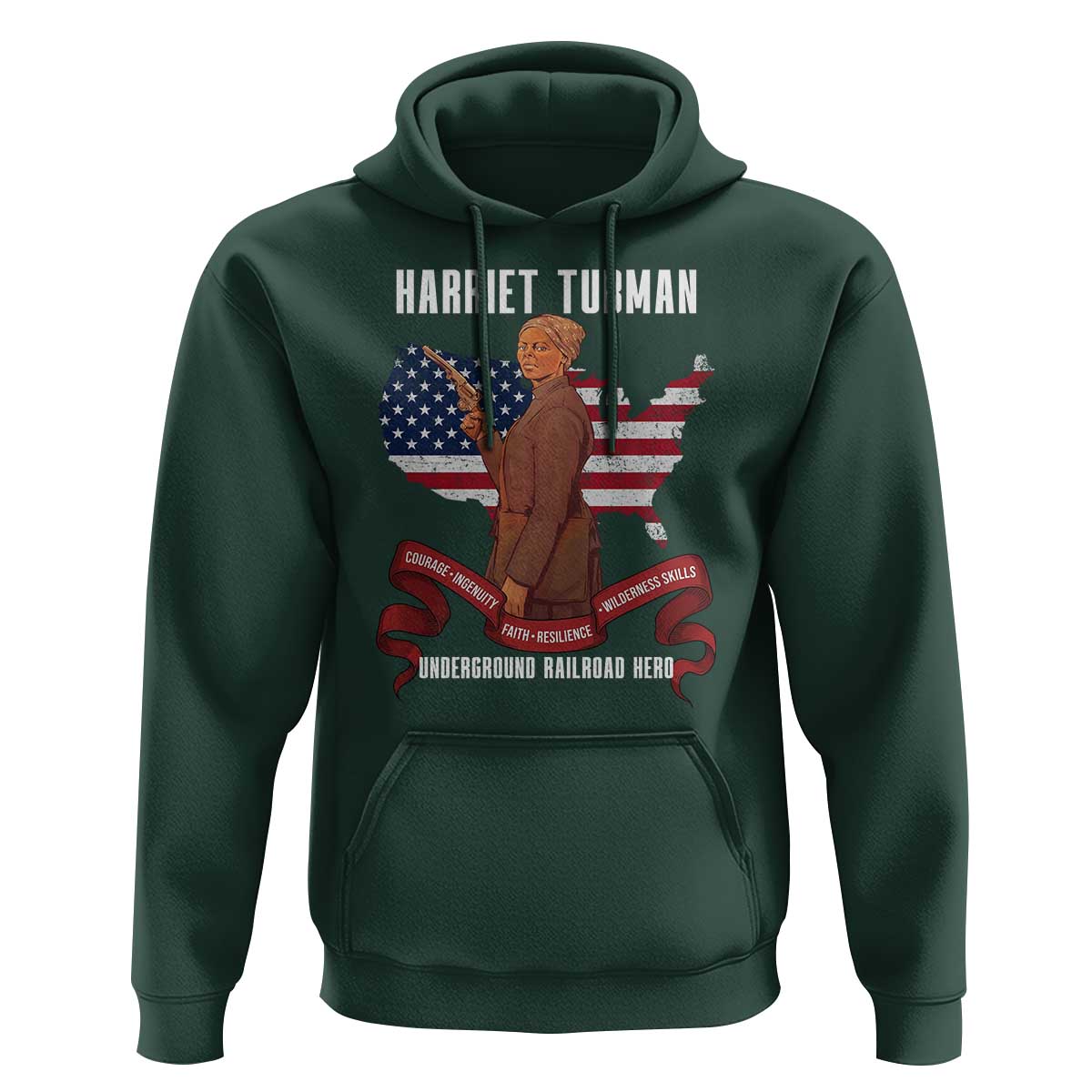 Harriet Tubman Patriotic Hoodie Strong Black Women Pride