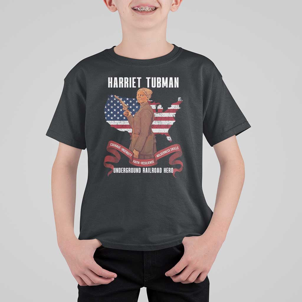 Harriet Tubman Patriotic T Shirt For Kid Strong Black Women Pride