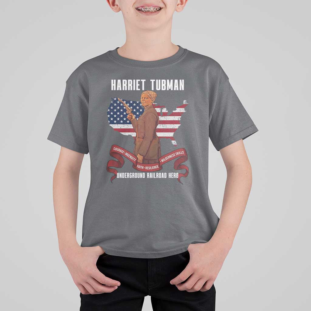 Harriet Tubman Patriotic T Shirt For Kid Strong Black Women Pride