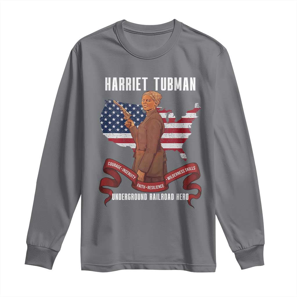 Harriet Tubman Patriotic Long Sleeve Shirt Strong Black Women Pride