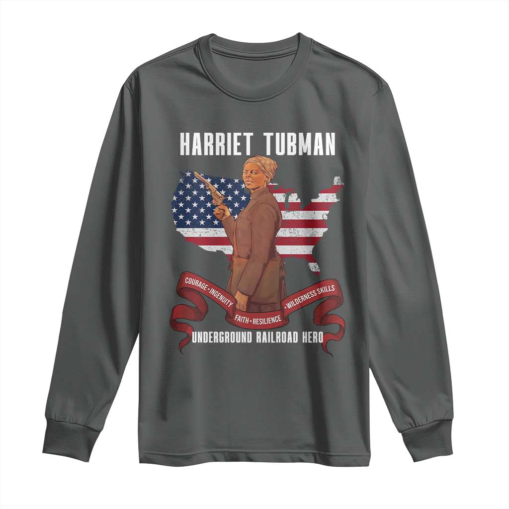 Harriet Tubman Patriotic Long Sleeve Shirt Strong Black Women Pride