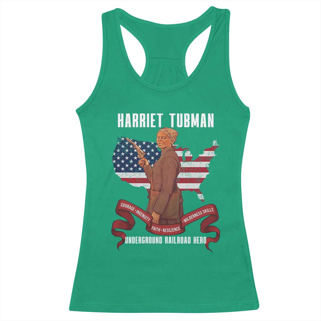 Harriet Tubman Patriotic Racerback Tank Top Strong Black Women Pride