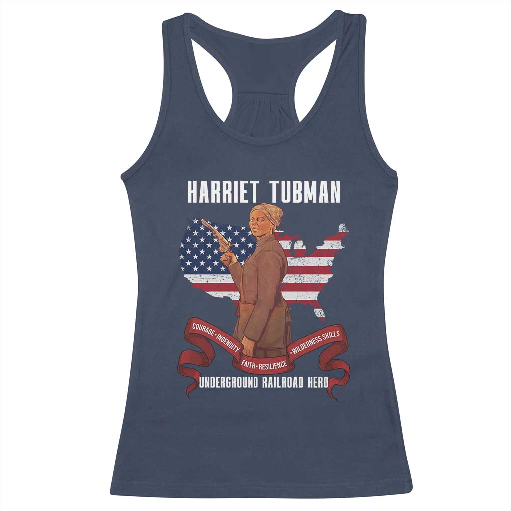 Harriet Tubman Patriotic Racerback Tank Top Strong Black Women Pride
