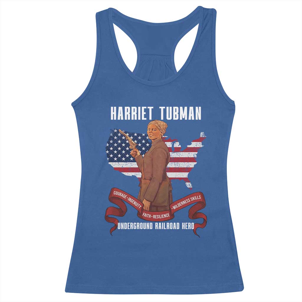 Harriet Tubman Patriotic Racerback Tank Top Strong Black Women Pride