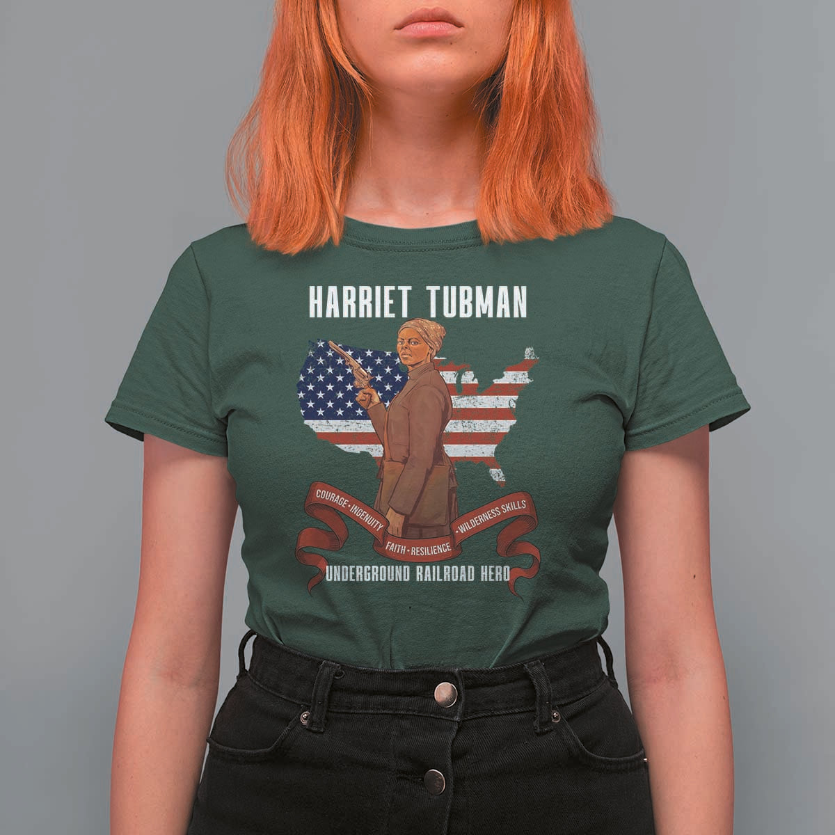 Harriet Tubman Patriotic T Shirt For Women Strong Black Women Pride