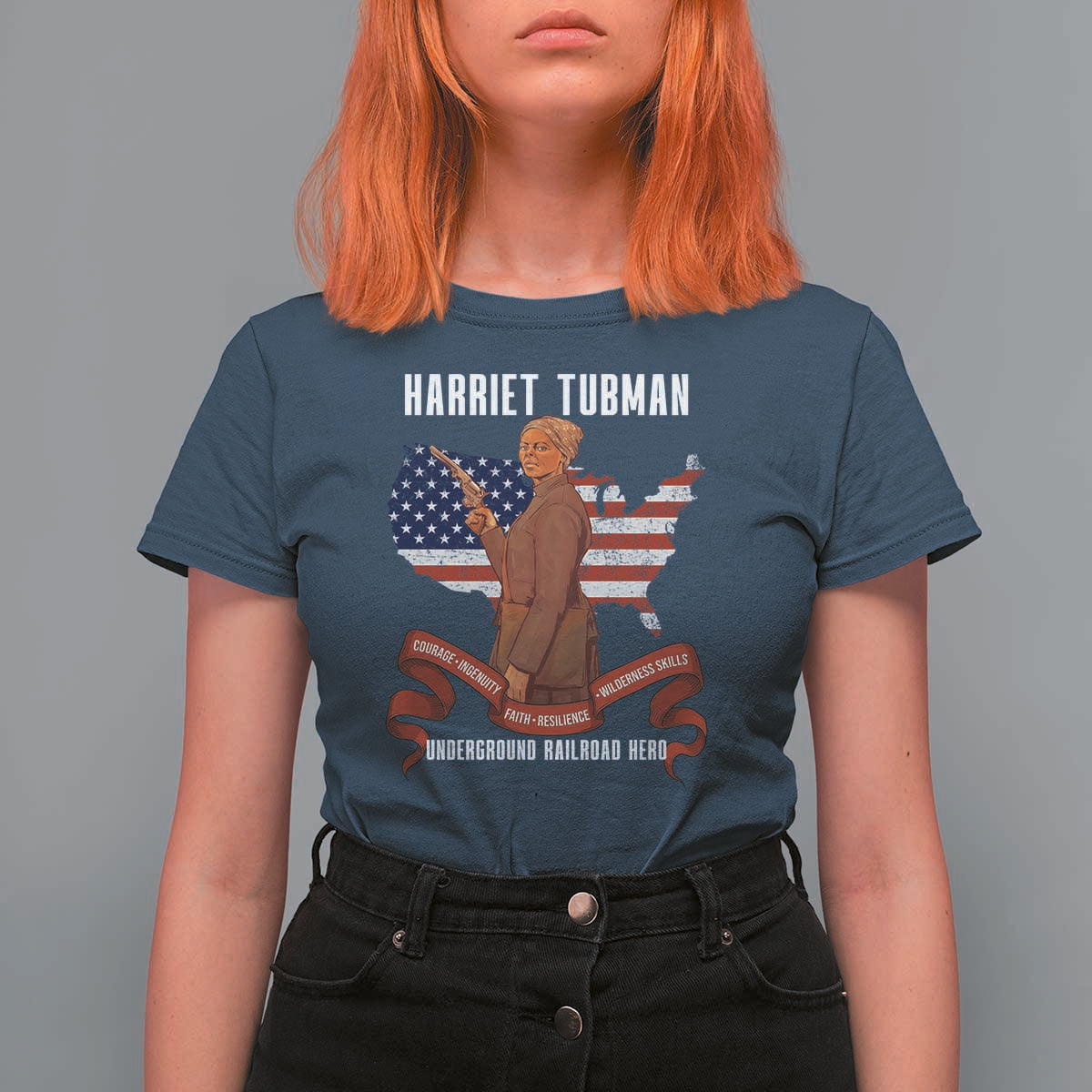 Harriet Tubman Patriotic T Shirt For Women Strong Black Women Pride