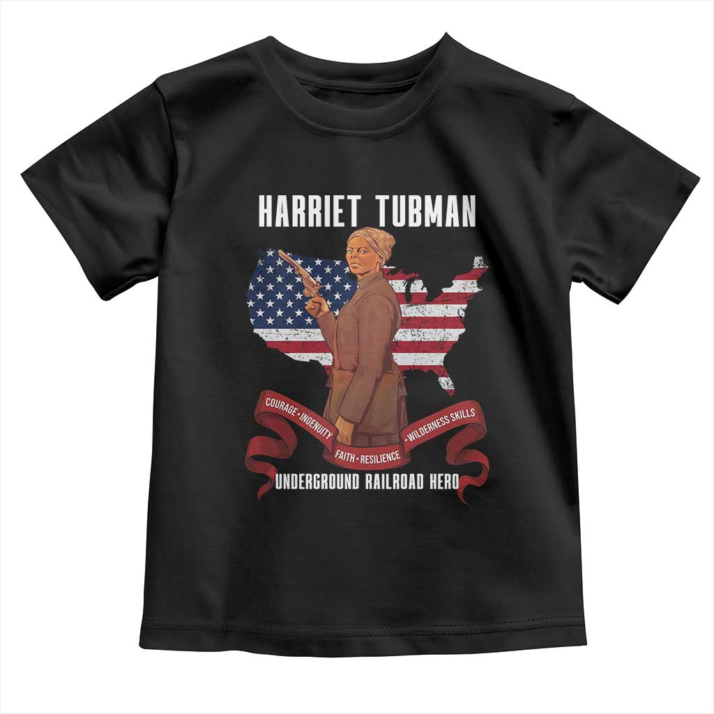 Harriet Tubman Patriotic Toddler T Shirt Strong Black Women Pride