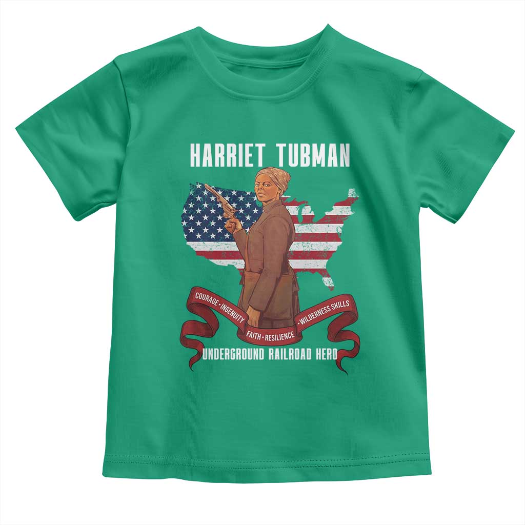Harriet Tubman Patriotic Toddler T Shirt Strong Black Women Pride