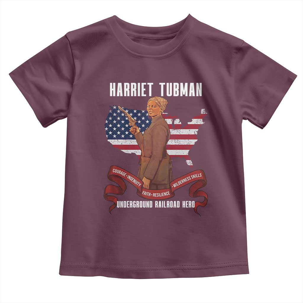 Harriet Tubman Patriotic Toddler T Shirt Strong Black Women Pride