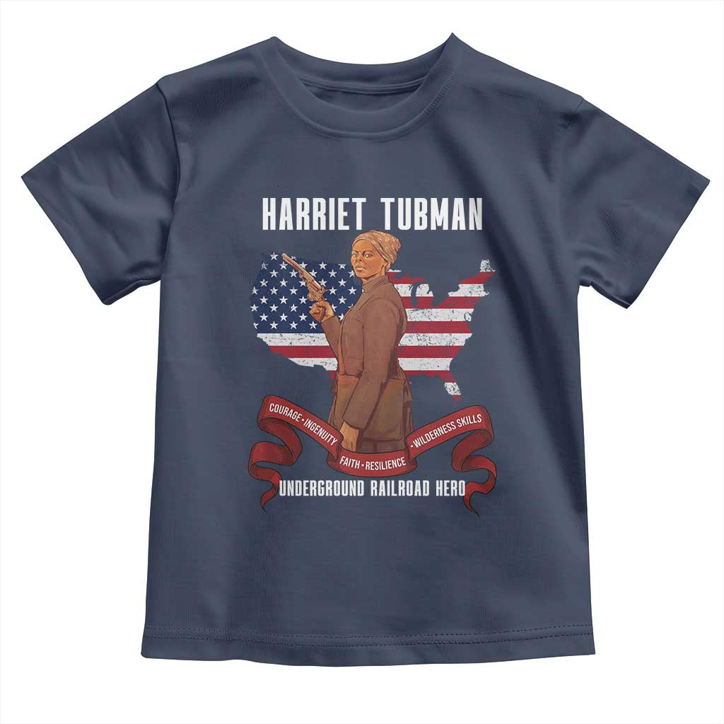 Harriet Tubman Patriotic Toddler T Shirt Strong Black Women Pride