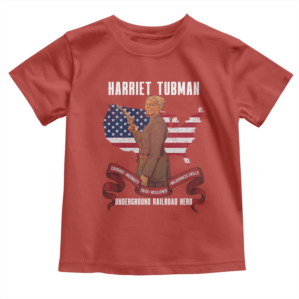 Harriet Tubman Patriotic Toddler T Shirt Strong Black Women Pride