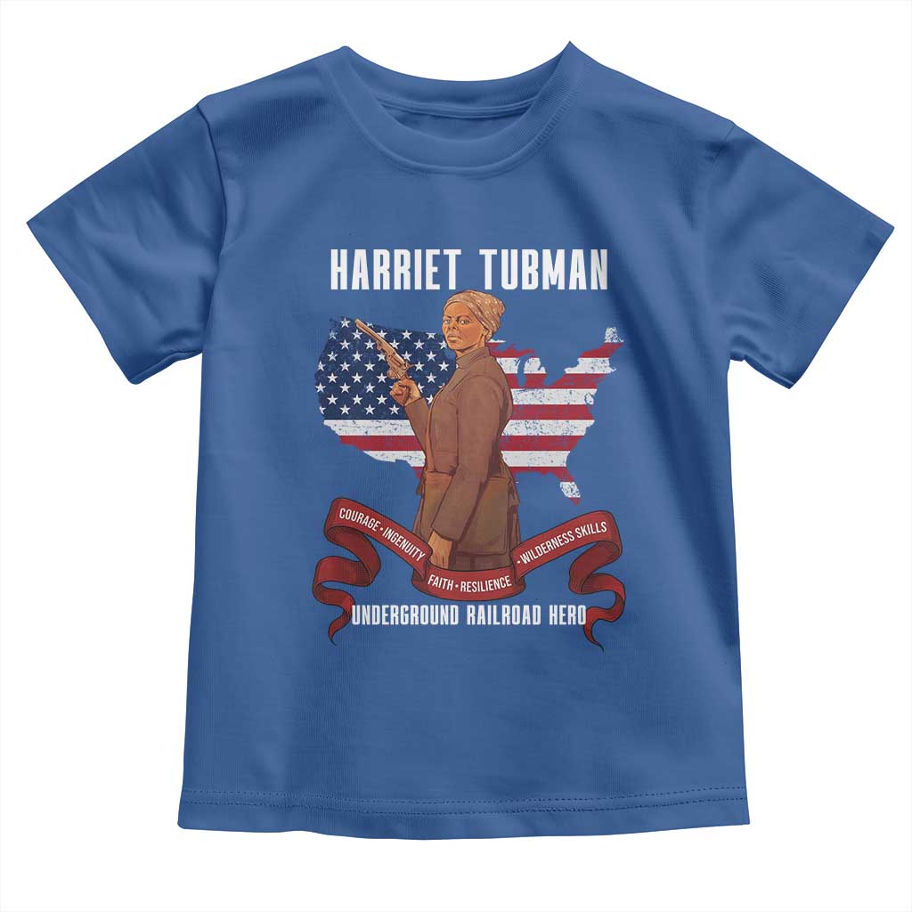 Harriet Tubman Patriotic Toddler T Shirt Strong Black Women Pride